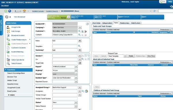 bmc remedy enterprise management platform screenshot