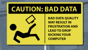 Caution bad data warning sign